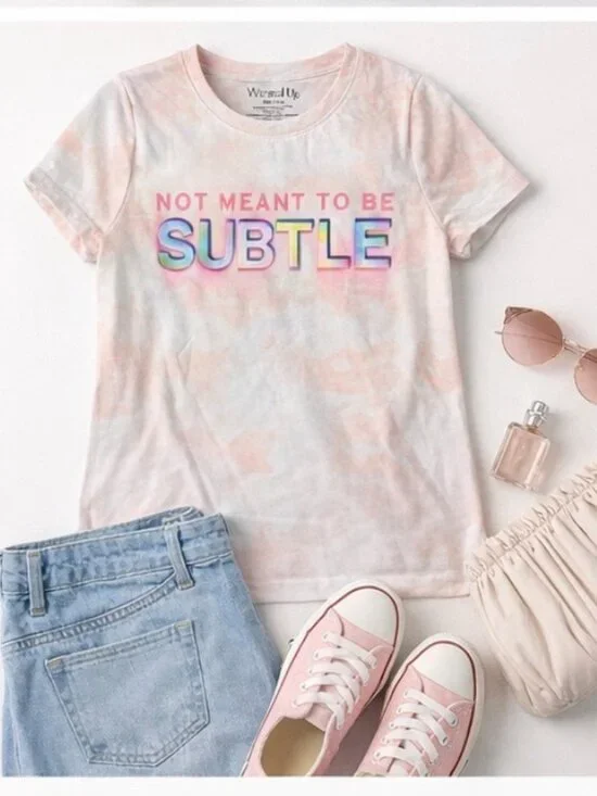 ✨ Pastel Tie Dye Graphic Tee XL 💖 “Not Meant To Be Subtle” ✨ - Picture 6 of 9
